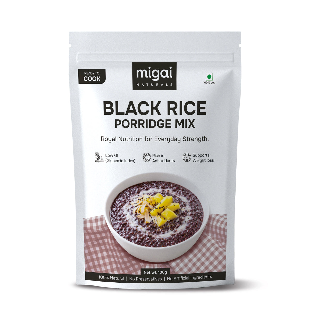 Black Rice with Moong Dal Protein-Rich Weight Loss Porridge Mix
