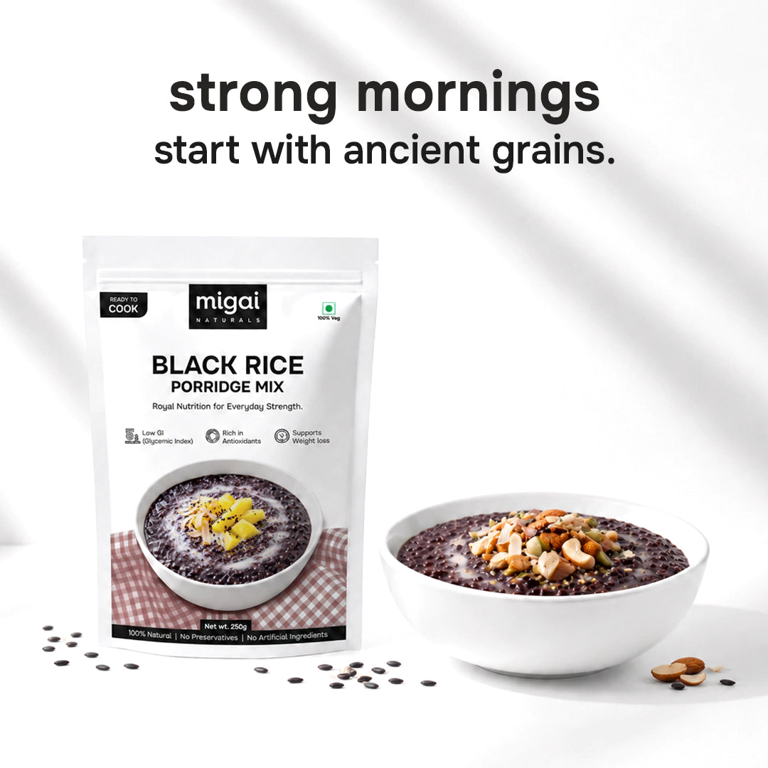 Black Rice with Moong Dal Protein-Rich Porridge Mix