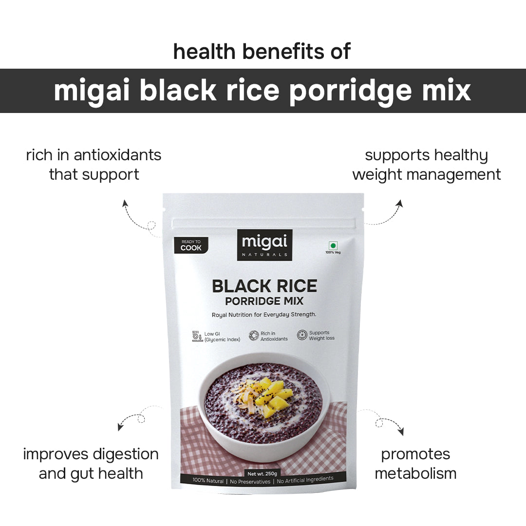 Black Rice with Moong Dal Protein-Rich Porridge Mix