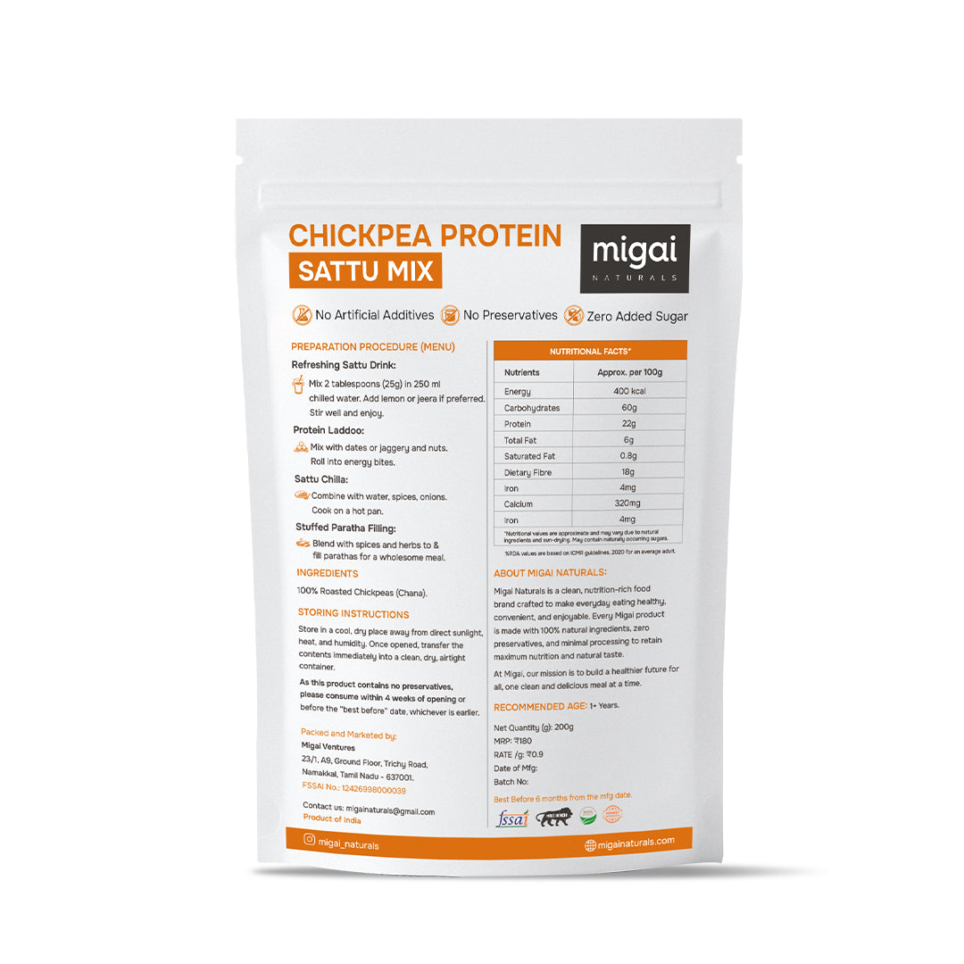 Chana Chickpea High Protein Sattu Malt