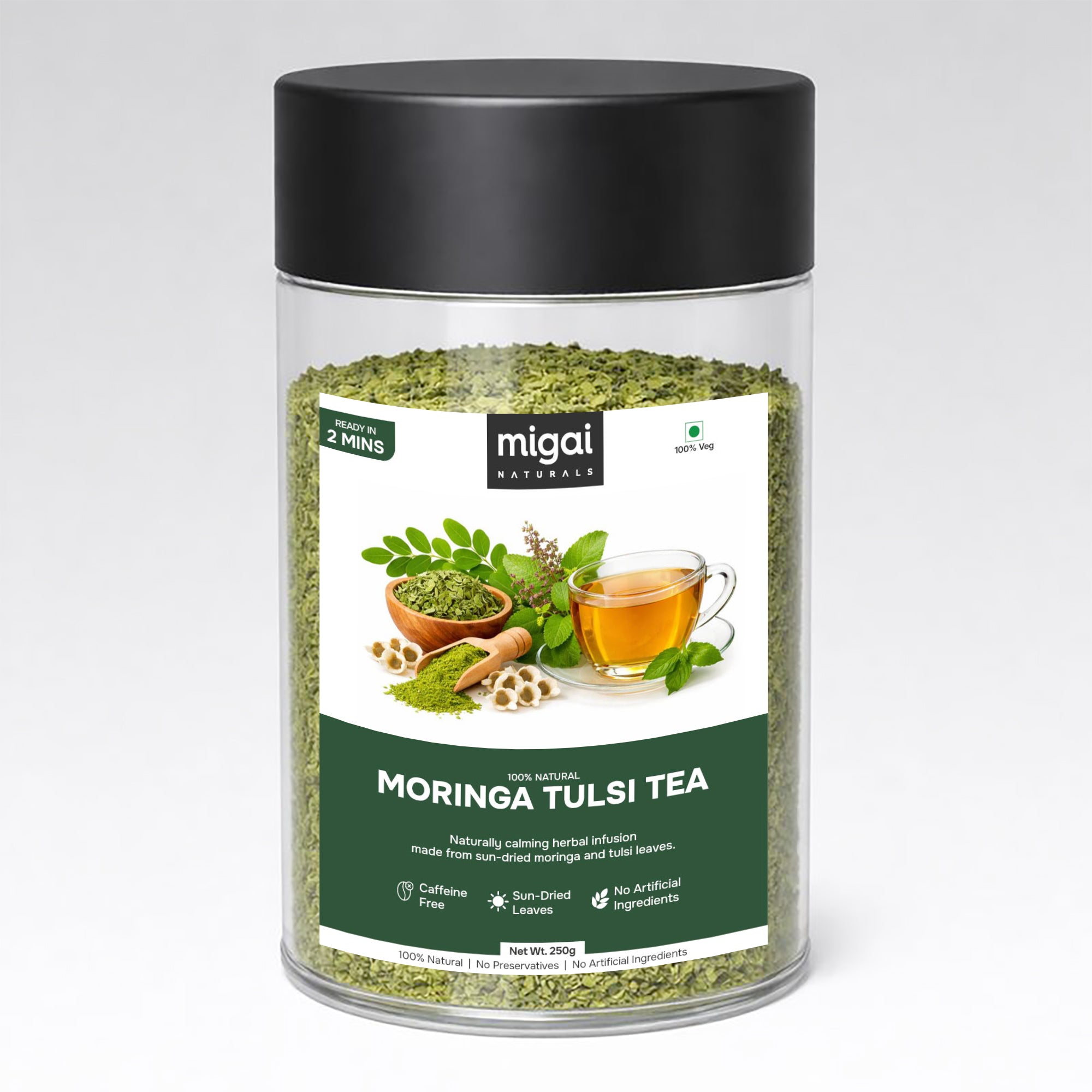 Moringa Tulsi Natural Tea - 100% Natural & Caffeine Free