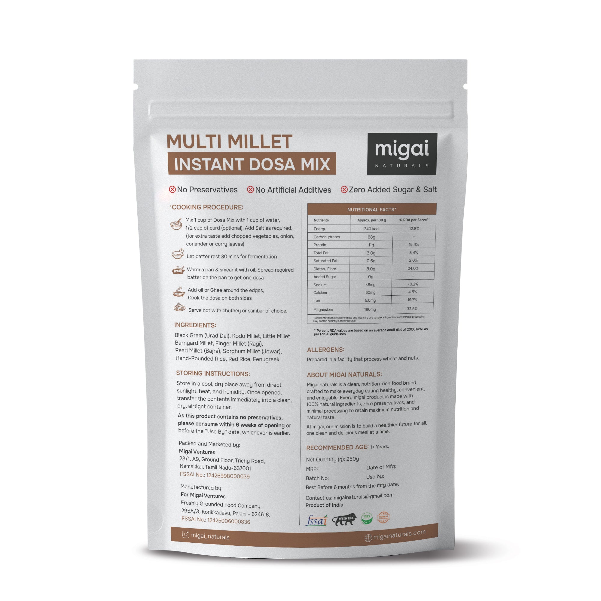 Multi Millet Instant Dosa Mix