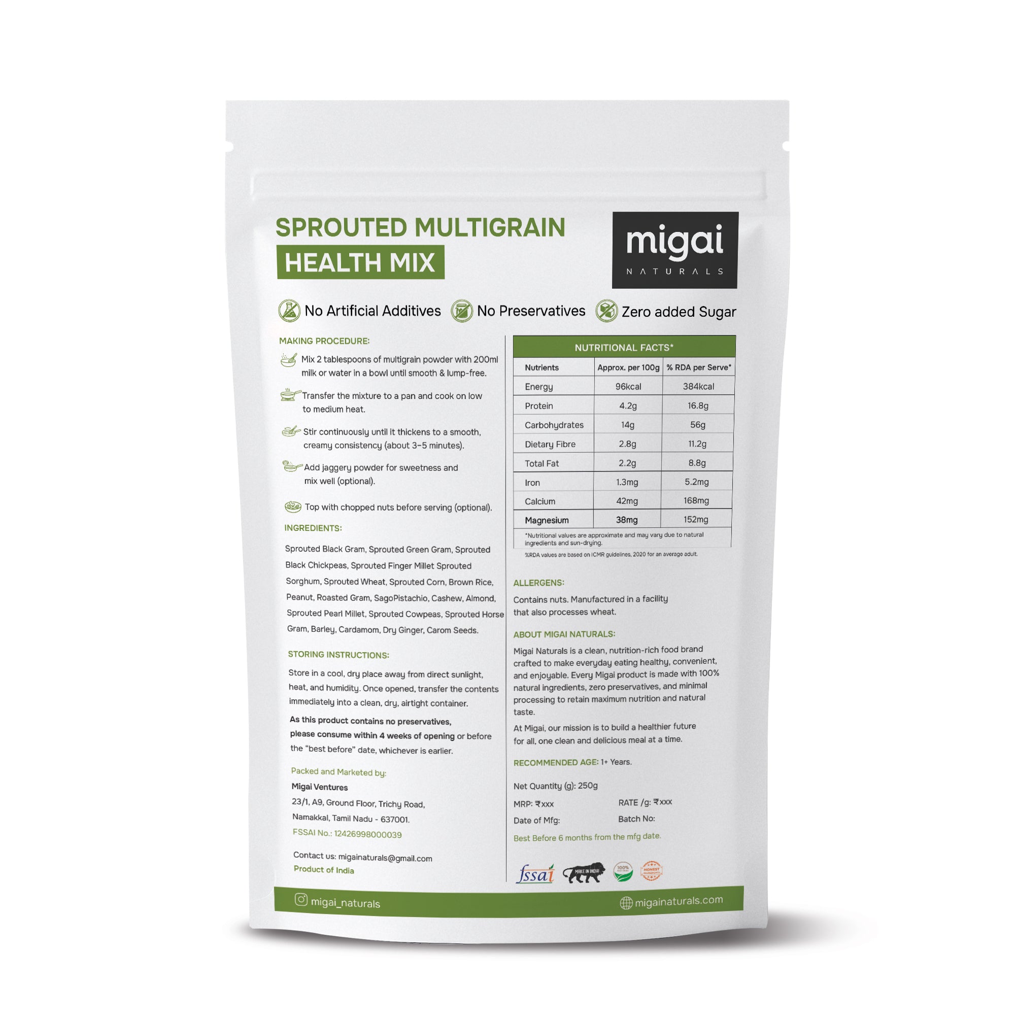 Sprouted Multigrain Health Mix Porridge